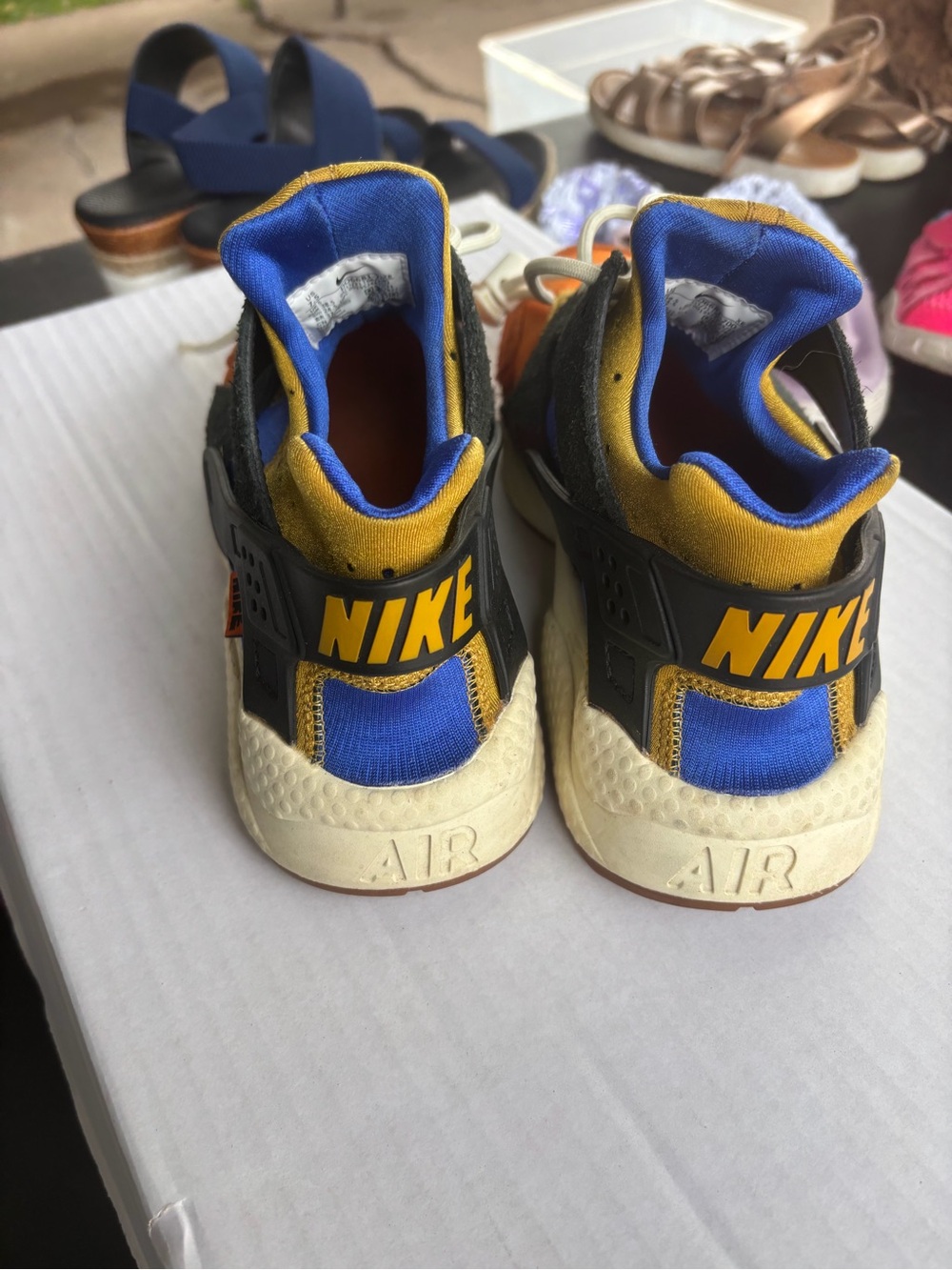 Nike Kids Colorblock Sneakers in Orange, Mustard, Black - Picture 4 of 5